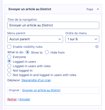 Envoyer un article au District