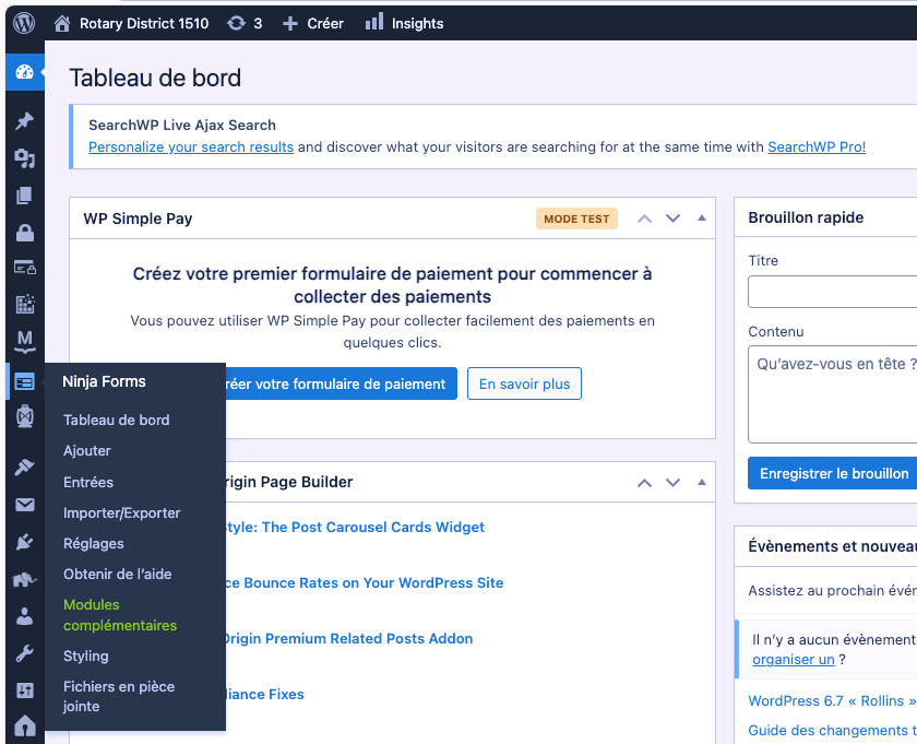 Accéder à Ninja Form